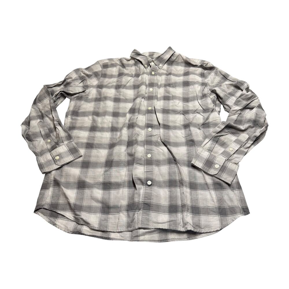 Gap Standard Mens XL Gray Plaid Button Down Long Sleeve Shirt - Picture 1 of 6